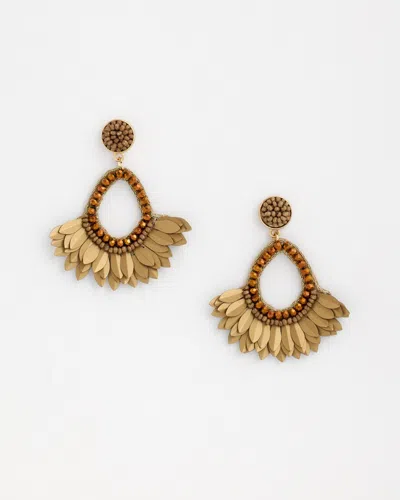 Chico's No Droop™ Gold Tone Fan Drop Earrings |  In Neutral