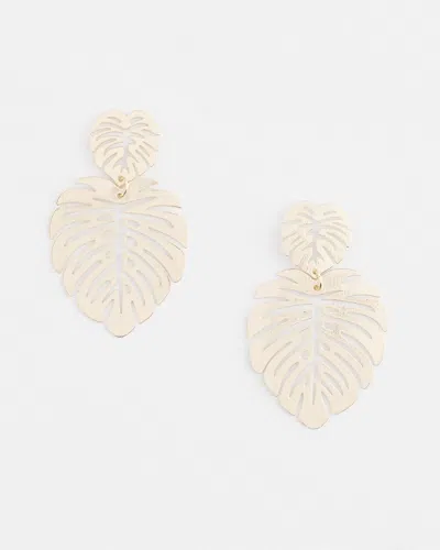 Chico's No Droop Gold Tone Leaf Earrings |