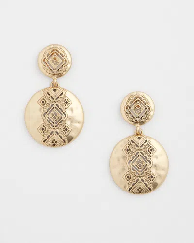 Chico's No Droop Gold-tone Medallion Earrings |