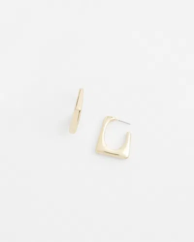 Chico's No Droop Gold Tone Square Hoop Earring |