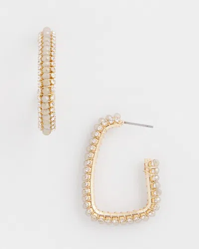 Chico's No Droop™ Gold Tone Square Hoop Earrings |  In Neutral