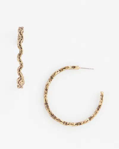 Chico's No Droop Gold Tone Wave Hoop Earring |