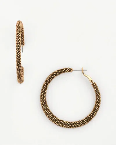 Chico's No Droop Golden Beaded Hoop Earrings