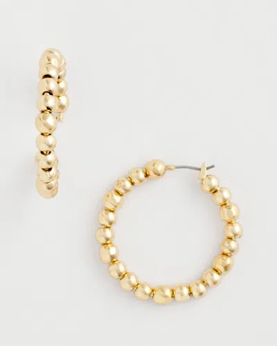 Chico's No Droop Golden Beaded Hoop Earrings