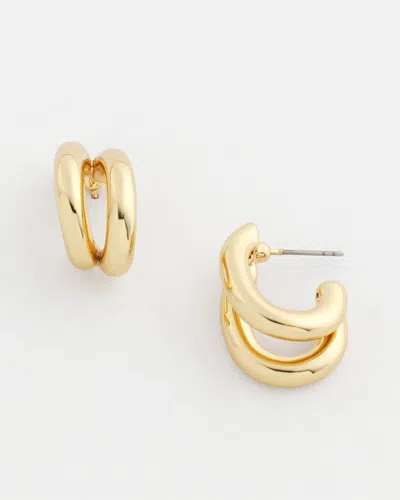 Chico's No Droop Goldtone Double Hoop Earrings