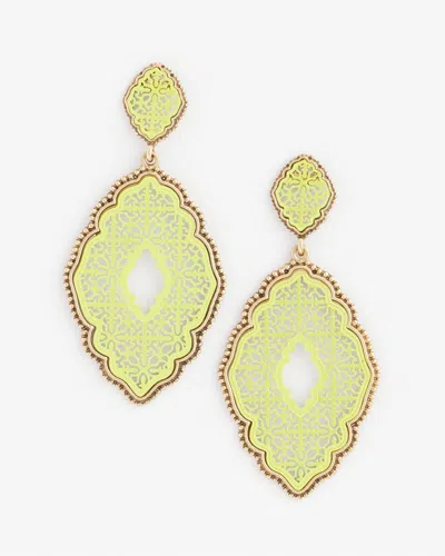 Chico's No Droop Green Filigree Drop Earrings |