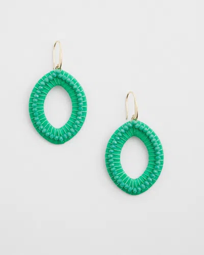 Chico's No Droop Green Navette Earrings |  In Grassy Green