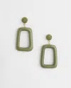 CHICO'S NO DROOP GREEN SQUARE HOOP EARRING | CHICO'S