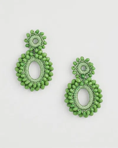 Chico's No Droop Mixed-media Drop Earrings In Green
