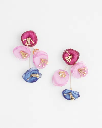 Chico's No Droop Multi Floral Drop Earrings |  In Purple
