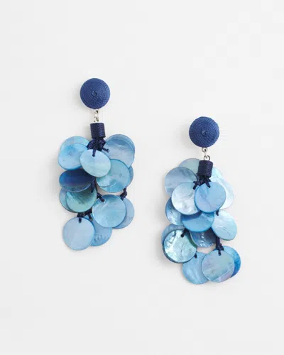 Chico's No Droop Navy Shell Earrings |  In Navy Blue