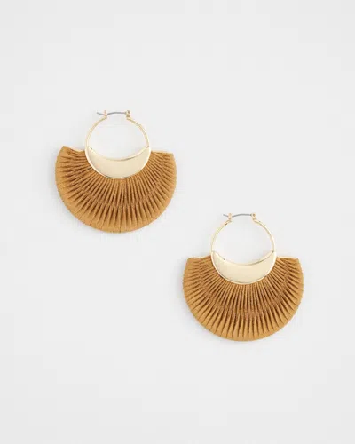Chico's No Droop™ Neutral Fan Hoop Earrings |  In Cognac