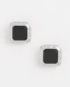 Chico's No Droop™ Onyx Square Clip-on Earrings |  In Black/silver