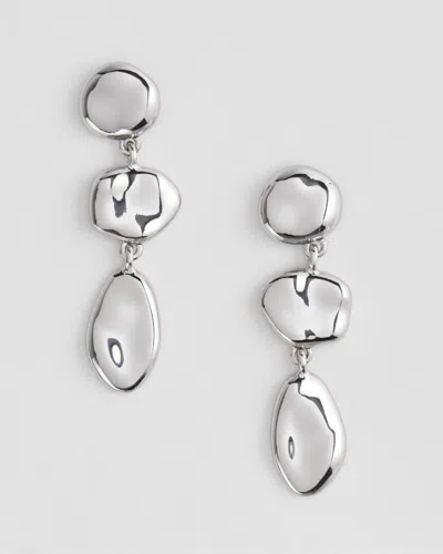 Chico's No Droop Pebble Links Earrings In Metallic In Silver