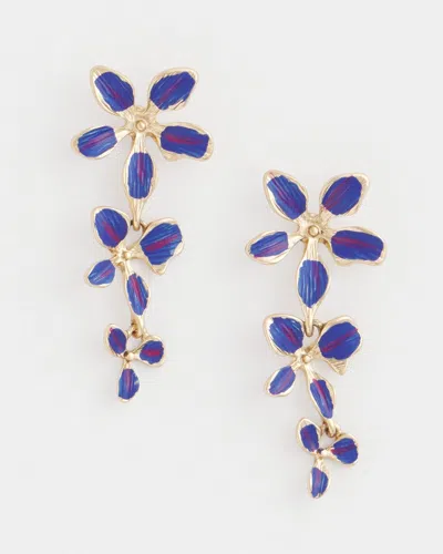 Chico's No Droop Purple Flower Drop Earrings |