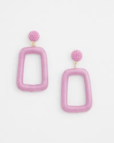 Chico's No Droop Purple Square Hoop Earring |  In Cane Orchid
