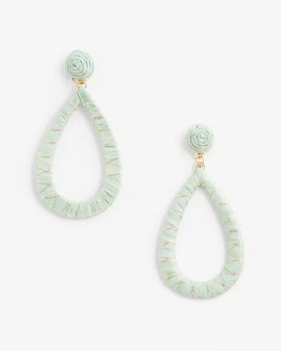 Chico's No Droop™ Raffia Teal Teardrop Earrings |