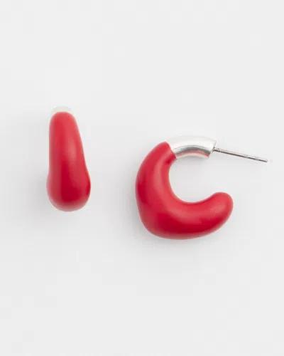 Chico's No Droop Red Mini Hoop Earring |  In Madeira Red