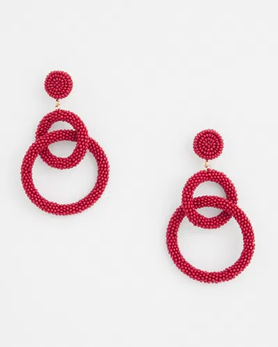 Chico's No Droop Red Sead Bead Earrings |  In Madeira Red