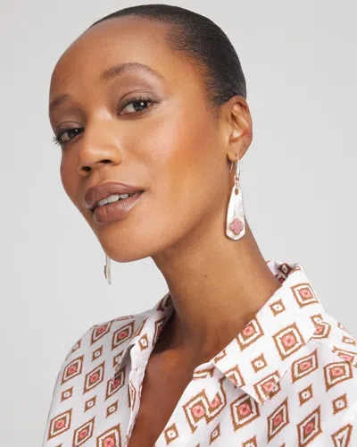 Chico's No Droop Rhodonite Linear Drop Earrings In Pink