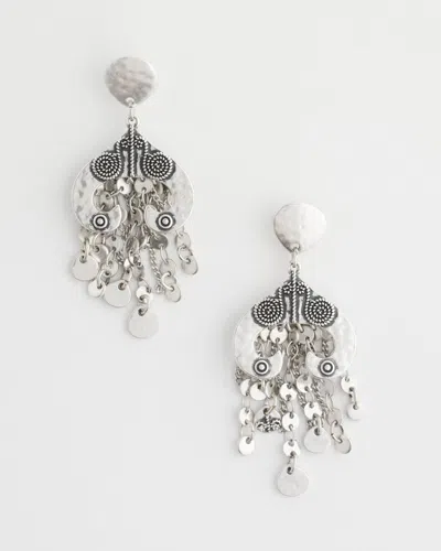 Chico's No Droop Silver Tone Chandelier Earrings |