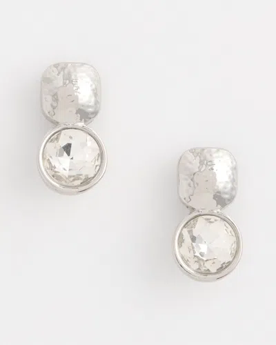 Chico's No Droop™ Silver Tone Crystal Clip-on Earrings |