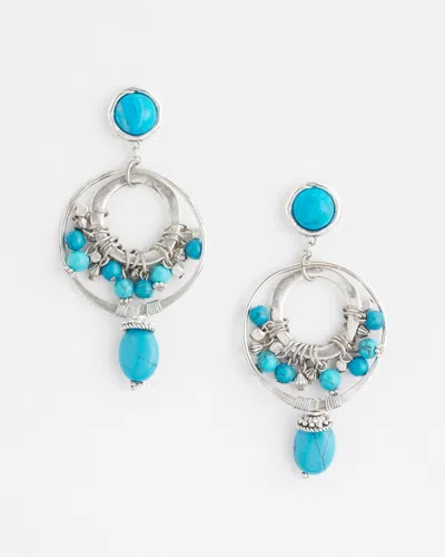Chico's No Droop Silver-tone Earrings |  In Blue