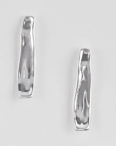 Chico's No Droop Silver Tone Earrings In Metallic