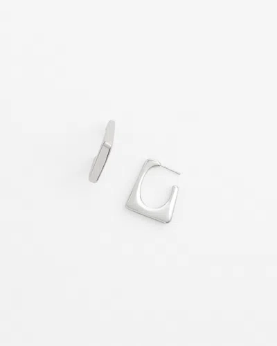 Chico's No Droop Silver Tone Square Hoop Earring |