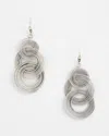 Chico's No Droop Silvertone Concentric Circles Earrings In Metallic In Silver