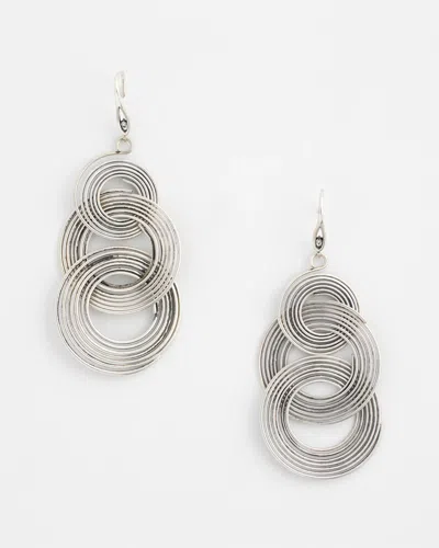Chico's No Droop Silvertone Concentric Circles Earrings In Metallic