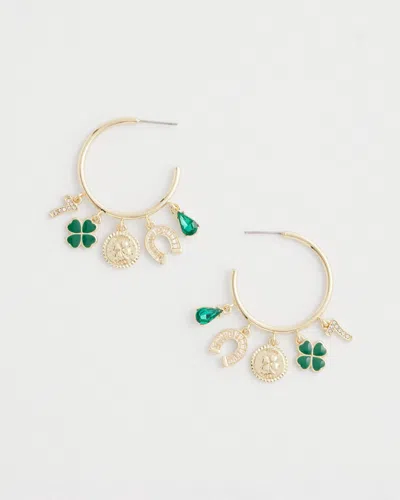 Chico's No Droop St. Patrick's Day Charm Earrings |  In Green