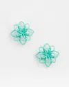 Chico's No Droop™ Teal Flower Stud Earrings |  In Teal