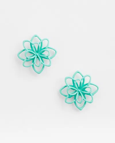 Chico's No Droop™ Teal Flower Stud Earrings |