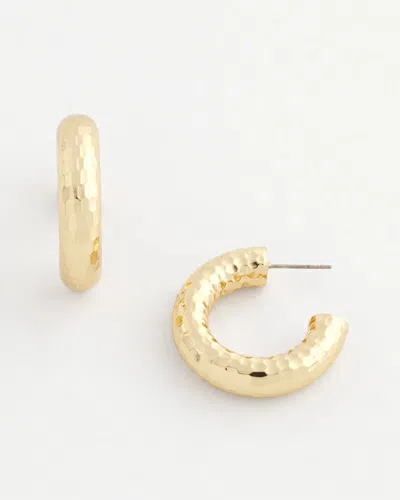 Chico's No Droop Textured Goldtone Hoop Earrings