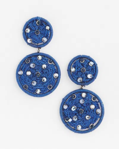 Chico's No Droop Thread Wrapped Drop Earrings |  In Blue