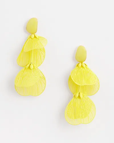 Chico's No Droop™ Tonal Mixed Petal Drop Earrings |  In Yellow