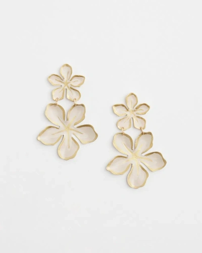 Chico's No Droop White Flower Earrings |  In Alabaster
