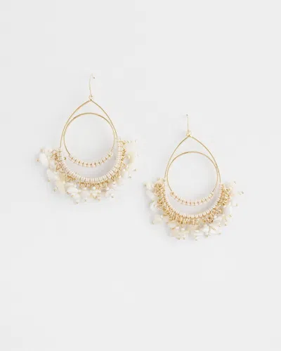 Chico's No Droop White Fringe Hoop Earrings |