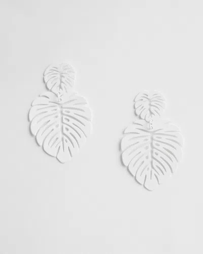 Chico's No Droop White Leaf Earrings |