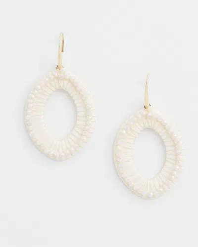 Chico's No Droop White Navette Earrings |  In Alabaster