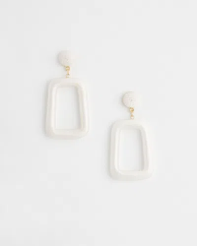 Chico's No Droop White Square Hoop Earring |