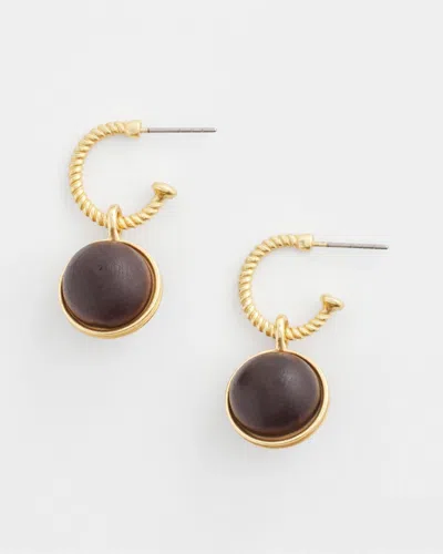 Chico's No Droop Wood Bead Earrings In Neutral