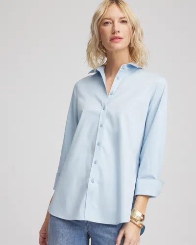 Chico's No Iron™ 3/4 Sleeve Stretch Shirt In Crystal Springs Size Medium |