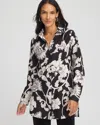 Chico's No Iron Bryne Bloom Stretch Tunic In Black In Black