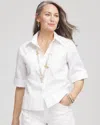 Chico's No Iron™ Camp Shirt In White Size Xl |  In Optic White