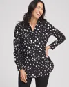 Chico's No Iron™ Dot Print Shirt In Black Size Large |  In Black