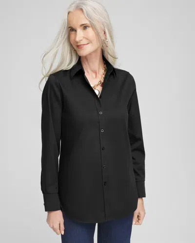 Chico's No Iron Fall Stretch Shirt In Black