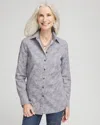Chico's No Iron™ Floral Jacquard Shirt In Black Size Large |  In Black