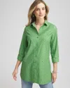 Chico's No Iron Geo-print Tunic In Salted Lime In Green